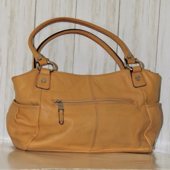 Tignanello Yellow Leather Organizer Shoulder Bag - Picture 2 of 9